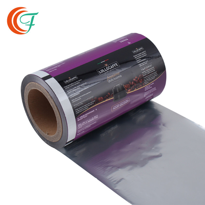 Película de rollo flexible del envase de plástico del café 60mic a 80mic que imprime para el carrete de película laminado de encargo de la comida