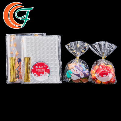 Regalo plástico de moda de empaquetado del caramelo de la Navidad del bolso del acondicionamiento de los alimentos del bolso del día de fiesta OPP
