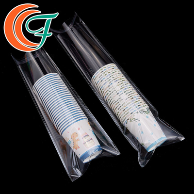 Embalaje de tazas bolsas largas de plástico transparente transparente OPP autoadhesivo bolsas de plástico poli