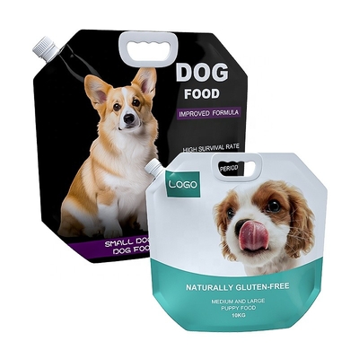 Envases de alimentos para perros y gatos con manija con embalaje de bolsas de chorro impresas en color
